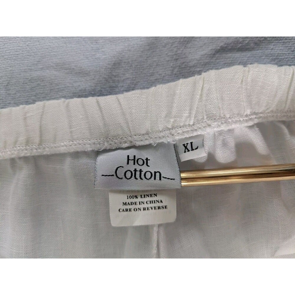 Hot Cotton Lagenlook Outfit Tunic Top & Pants White Set 3/4 Sleeve Size XL - Picture 8 of 11